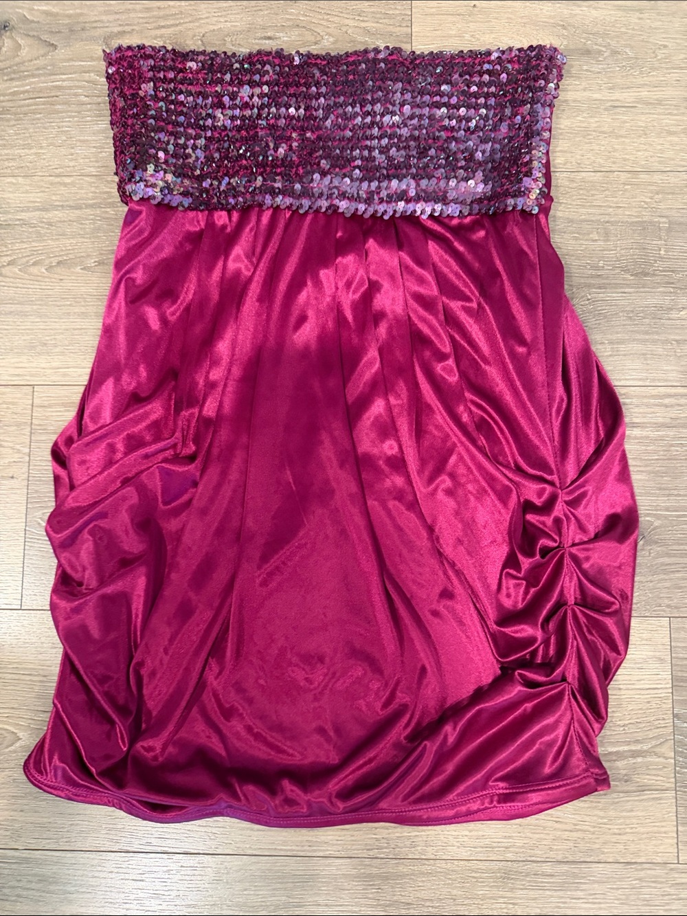 Ruby Rox Fuchsia Sequin Strapless Dress